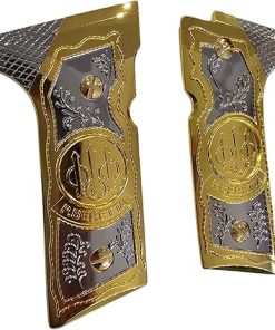 Luxury Metal Grips for Beretta 92X Centurion, M9A3, M9A4, Gold Nickel Plated, Matching Screws Included 2