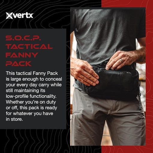 Vertx S.O.C.P. Tactical Fanny Pack, CCW Crossbody Waist Bag for Men and Women, Concealed Carry, EDC, Travel, Work - Image 2