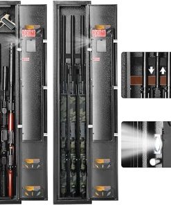 VEVOR 3-4 Rifles Gun Safe, Rifle Safe with Digital Keypad & Lock, Quick Access Gun Storage Cabinet for shotguns with Removable Shelf, Pistol Rack, Ammo Storage Box for Home Rifle and Pistols 2