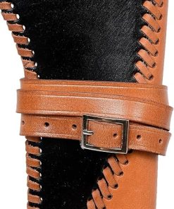 Rossi Ranch Hand Leather Scabbard Holster with Belt Loop and Shoulder Strap for Mares Leg (Black and Brown), GH-05 2