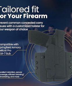 OWB Compatible with Springfield Armory Hellcat Pro TLR-7 Sub – Optic Ready – Outside The Waistband Holster – Adjustable Ride Height and Retention Kydex Holster – Made in USA 2