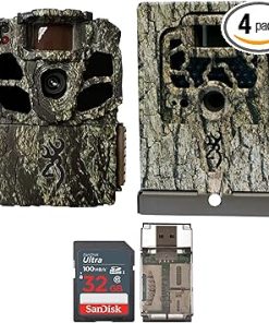 Browning Trail Cameras Dark Ops Extreme Cellular Game Camera with Infrared Night Vision, Wildlife Motion-Activated Bundle with Memory Card, Security Box, and USB Card Reader (4 Items)
