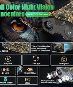 Autofocus Night Vision Goggles – 4k Night Vision Binoculars for Adults,1968ft Viewing Range,20X Zoom for Hunting & Security,3” Screen Rechargeable Infrared Binoculars 2