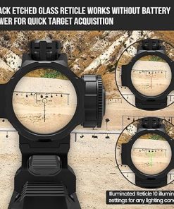 Votatu P3X Prism Scope Shake Awake 3X Magnification Prism Sight with Etched Reticle and Red & Green Illumination, Compact Rifle Scope 2