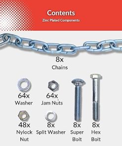 ShootingTargets7 Steel Target Hangers for Gongs – Chains and Rubber Shooting Straps – Steel Target Chain Kit – Rubber Shooting Straps – Steel Targets for Shooting – Hardware for Hanging Targets 2