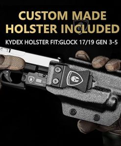 WARRIORLAND Universal Tactical Light Fit Glock 17/19 KYDEX Holster Combo, 800 Lumens Light, Magnetic USB Charging Universal Weapon Light-Screen Displays Battery Status, Crossbow MA2 w/ G19 Holster 2
