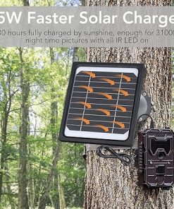 5W 12V Solar Panel for Trail Camera – Waterproof Solar Charger Kit with 5200mAh Battery, Compatible with Game Camera, Hunting & Wildlife Monitoring (2 Pack) 2