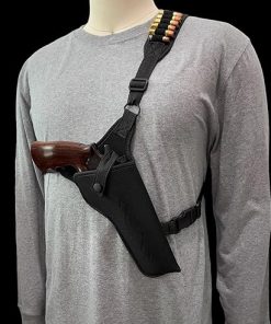 Right Hand Cordura Nylon Chest Holster with Extra Ammo Loops for 8-3/8″” S&W Model 25-5, 29 Classic, 29-3, 629, 617, 586, 686, Black 2