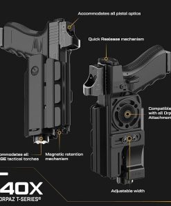 Orpaz T40 Adjustable and Modular S&W M&P 40 Holster Compatible with OWB S&W M&P 40 Holder with Light/Laser/Sight/Optics – Will Secure Your Handgun with a Tactical Appearance 2