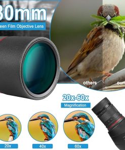 Spotting Scope for Target Shooting, 20-60x80mm HD Spotting Scopes with Tripod, Quick Phone Holder and Carrying Bag, BAK4 Waterproof Spotter Scope for Bird Watching Wildlife Viewing Scenery 2
