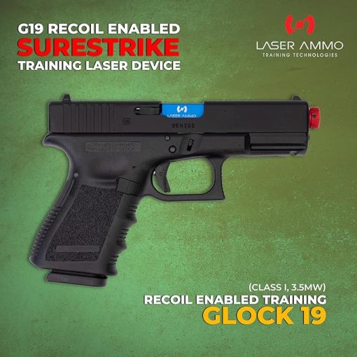 Laser Ammo G17 G19 Recoil Enabled SureStrike Training Laser Device (Class I, 3.5mW) for use with Training Targets and Systems - Image 2