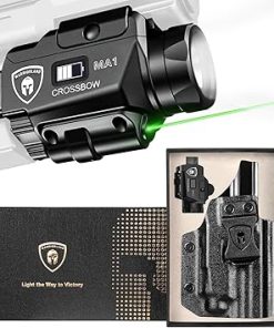 WARRIORLAND MA1 Laser Light Combo Holster Fit for S&W M&P 9 M2.0/M1.0 Compact 4.0” Barrel, 800-lumen LED Gun Flashlight Green Laser Weapon Pistol Light & IWB Holster, Rechargeable| Power Indicator