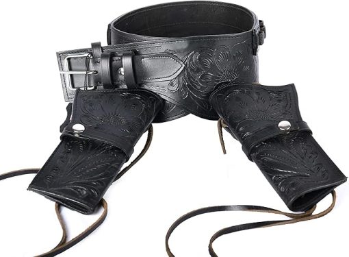 Hulara Full Grain Buff Leather 22 Caliber Western Holster for Heritage Rough Rider, Gun Belt, Cowboy, Wrangler, 22 Revolver