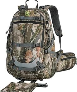 Camo Hunting Backpack for Men, 35L Durable Hunting Pack, 600D Daypack with Rain Cover, Interal Frame Support