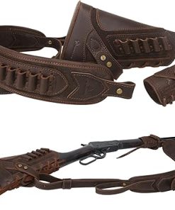 .357 .30-30 .38 .223cal No Drill Leather Rifle Sling with Gun Buttstock for Lever Action