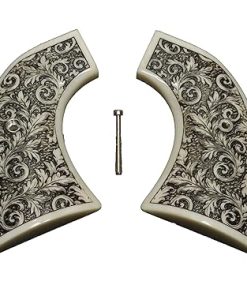 Ivory Floral Scroll Ruger Vaquero/Blackhawk/Wrangler Grips Checkered, Engraved, Textured