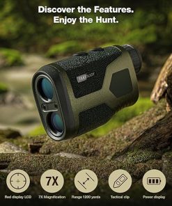Hunting Rangefinder, 1200Y Laser Range Finder for Hunting,7X Magnification, Waterproof, Speed Mode, Rechargeable, Lightweight for Archery 2