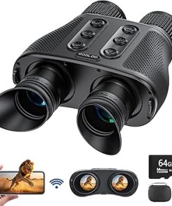 Night Vision Goggles – 4K WiFi Night Vision Binoculars for Adults, Infrared Scope with Camera, App Control，6000mAh Battery and 64GB Card, 8X Digital Zoom for Hunting, Camping, Security, Travel