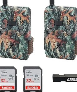 Browning (2) Defender Wireless Pro Scout Cellular Trail Game Camera (Verizon) Bundle Includes 32GB Memory Card and J-TECH Card Reader (18MP) | BTCDWPS-VZW
