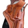 Masc OWB Leather Paddle Holster with Thumb Break, Fits Colt King Cobra Target 357 Mag 6-Shot 4.25″ Barrel, R/H Draw Brown Color #1632#