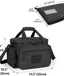 DSLEAF Tactical Gun Range Bag and 2-Pack Pistol Case for 6 Handguns, Pistol Shooting Range Bag with 6X Magazine Slots and Extra Pockets for Ammo and Essentials 2
