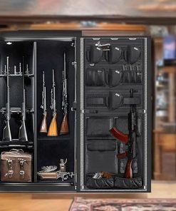 NEXT STATION Gun Safe Door Organizer, Black, Minimalist Style, 15 Compartments, Adjustable Width 18.5 to 23 Inches, Holds 15 Items 2
