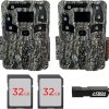 (2) Browning Strike Force Pro X 1080 Trail Game Camera Bundle Includes 32GB Memory Cards and J-TECH Card Reader (24MP) | BTC5PX1080