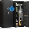 15-20 Gun Safe, Large Gun Safe for Rifles and Pistols, Unassembled Rifle Safe with Adjustable Shelf & Gun Rack, Gun Safe for Home and Shotgun, Quick Access Gun Cabinet with Mute Function & Dual Alarm