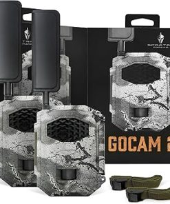 Spartan Camera 2025 Upgrade 2 Pack GoCam2 Cellular APP Control Trail Camera, 4G LTE, 1080P Video, FHD Photos, No Glow, Night Vision, Motion Activated, IP65 Water Resistant(Spartan Areus,Multi-carrier)