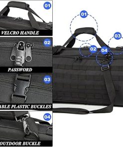 Double Rifle Case Soft Bag Long Tactical Rifle Backpack Soft Rifle Case 46 inch Rifle Pistol Firearm Storage and Transportation with Bullet Shoulder Strap Hunting Shooting Range Outdoor 2