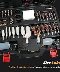59-in-1 Universal Hunting Rifle Pistol Gun Cleaning Kit for All Shotguns – Carrying Case Including Cotton Mop, Bronze Brushes, Brass Jags, Brass Rods, Empty Oil Bottles (Black) 2