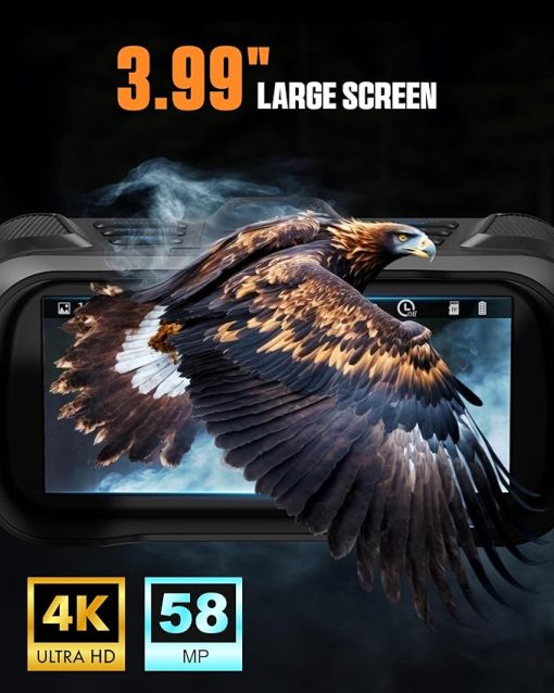 CIGMAN 4K Night Vision Goggles, 3.99" Large Screen, 5000mAh Battery, f/1.0 Large Aperture, 32GB Memory Card for Photos and Videos, Flashlight, 5X Zoom, Compass - Image 2