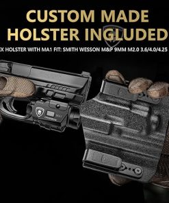 WARRIORLAND Universal Light Laser Combo with M&P 9mm 4.0/4.25 OWB Holster, Green Beam&LED Tactical Light, Magnetic USB Rechargeable Screen Displays Battery Status, Crossbow MA1 w/M&P 9mm OWB Holster 2