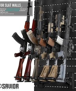 Savior Equipment Wall Rack System Tactical 6-Rifle Carbine Shotgun Storage Wall Mount Hanger, Heavy-Duty Steel Modular Firearms Gun Wall Gear Accessories Organizer 2