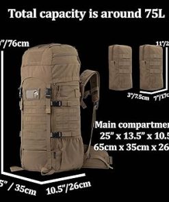 75L Tactical Backpack with Internal Frame, MOLLE, and Hydration System 2