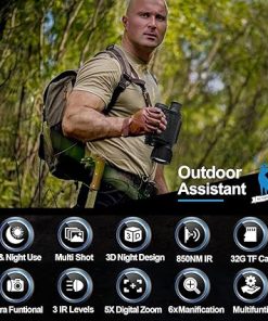 True Digital Night Vision Monocular for Adults, IR Illuminator for Complete Darkness, High Sensitivity COMS Sensor Night Goggles Night Vision Binoculars 2
