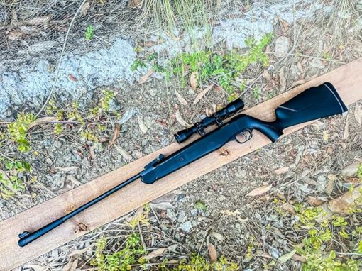 Air Rifle 4.5/5.5mm Caliber Hunting Pellet Gun .177 / .22 Safety 500/600 FPS 4x32 Scope and 200 Pack of Caliber
