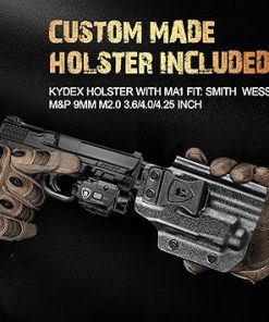 WARRIORLAND MA1 Laser Light Combo Holster Fit for S&W M&P 9 M2.0/M1.0 Compact 4.0” Barrel, 800-lumen LED Gun Flashlight Green Laser Weapon Pistol Light & IWB Holster, Rechargeable| Power Indicator 2