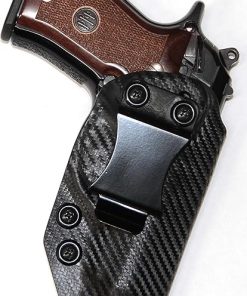 REVKEL Custom Kydex Molded IWB/AIWB Holster Compatible with Beretta 84/81/B/BB (Round Trigger Guard). Black Right Hand Draw. Hand Crafted in Texas, USA.