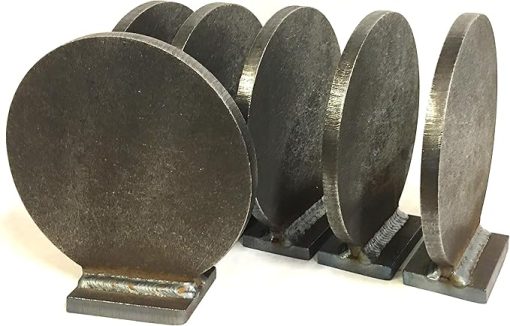 Magnum Target - Pistol ONLY 6 Inch Diameter Round Knockover Targets - 6pc Action 3/8" Mild Steel Plates - Unpainted