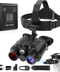 Night Vision Goggles for Adults 4K 2000FT – Head Mounted Night Vision Binoculars, Infrared Goggles with 64GB Card, Adjustable Light, 8X Digital Zoom, for Outdoor Exploration,Camping