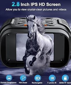 Night Vision Goggles, Hunting Binoculars for Adults, Rechargeable Thermal Binoculars with 10X Digital Zoom,7 IR Levels,32GB TF Card and HD Screen,Capable of Saving Photos Videos for Camping & Security 2