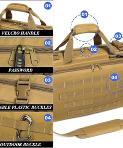 Double Long Rifle Case Pistol Gun Bag with Bullet Shoulder Strap Carrying Handgun R ifle Case for Hunting Shooting 2