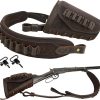 WAYNE’S DOG Leather Rifle Stock Cover Recoil Pad with Cartridge Sling for .357 .30-30 .45-70MAG .22LR 12Gauge