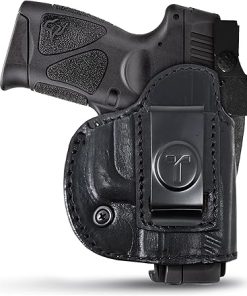 4 in 1 Multi Position IWB/OWB Leather Holster Optic Ready. Leather Gun Holster Glock 26 27, Taurus G2C G3C, Shield 9mm w CT Laser.