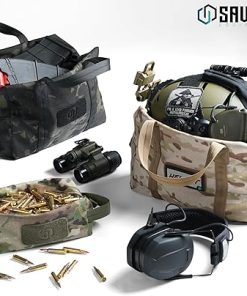 Savior Equipment Mini Hauler Tactical Ammo Duffle Bag Firearm Ammunition Loose Sac Carrier EDC Pouch, ID Patches Included, Rifle Carbine Pistol Revolver Ammos Soft Case Hunting Shooting Range Gear 2