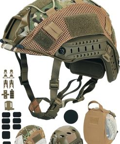 Airsoft Helmet with Fast Release Helmet Bag，PJ Type Tactical Paintball Helmet