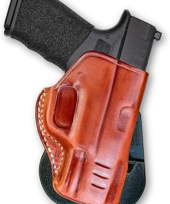 Premium Leather OWB Paddle Holster Open Top Fits, Springfieldd Hellcat Pro Compact 9mm 3.7” Barrel, Right Hand Draw, Brown Color #1618#