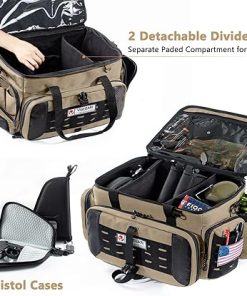 Large Pistol Range Bag Shooting – Tactical Gun Range Bag with Pistol Cases, Gun Bags for Handguns, Gun Bag for Men, Ammo Bag, Gun Carrying Duffle Bag for Gun Accessories 2