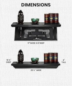 Tactical Traps Patriot 35S Compact Gun Shelf with Trap Door | Compact Firearm Storage with RFID Lock | Easy Installation | Secure & Safe Compartment | 22 ½ ” X 10 ¼” X 4” – Ebony 2